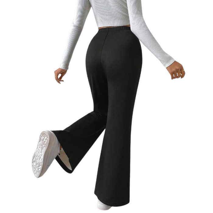 High Rise Flare Leg Thermal Pants