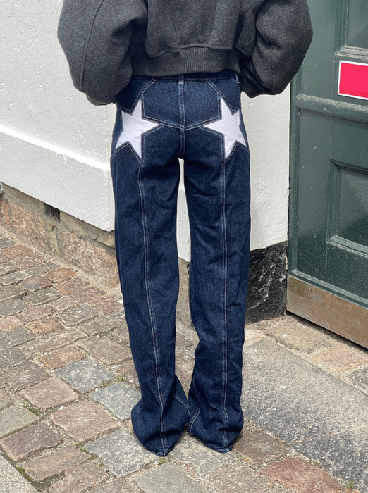 Star Jeans With White Stars