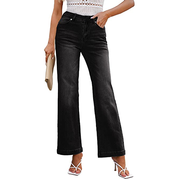 Seamed Front Wide Leg Jeans