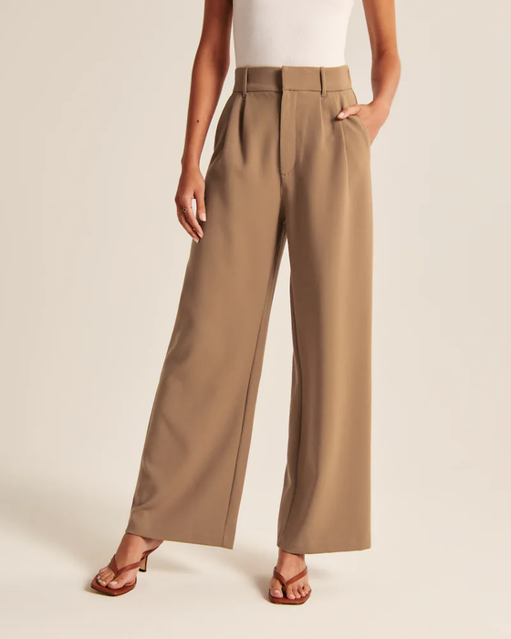 Summer 2023 Icy Tailored Crepe Wide-Leg Pants