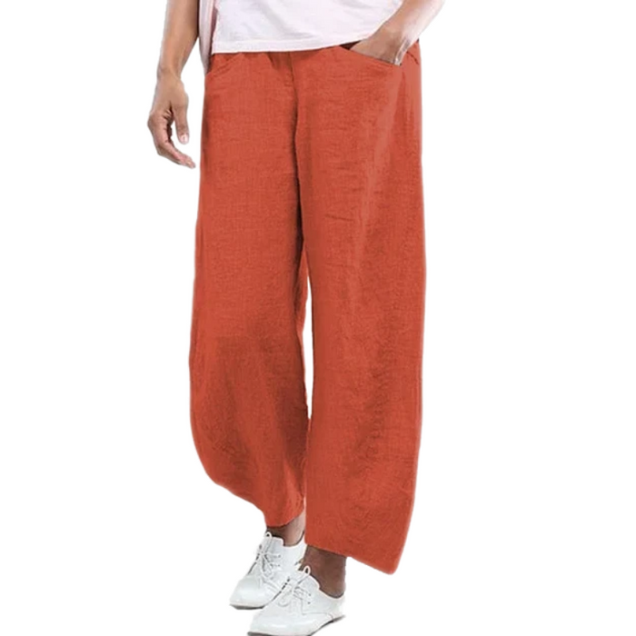 Casual Wide Leg Cotton Pants