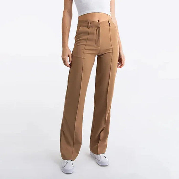 High Waisted Suit Pants With Straw Pleats